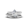 2 Ct Pear Moissanite & .18 Ctw Diamond Hidden Halo Personalized Engagement Ring Stack